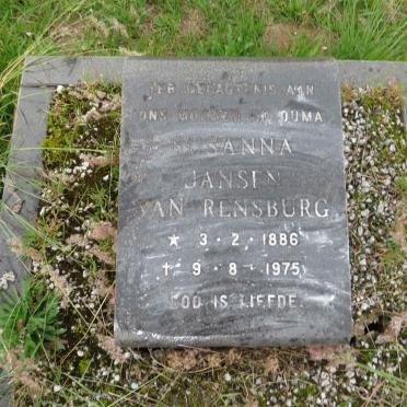 RENSBURG Susanna, Jansen van 1886-1975