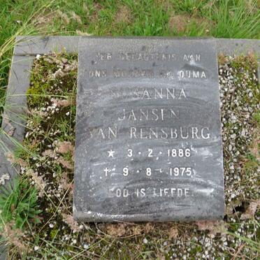 RENSBURG Susanna, Jansen van 1886-1975