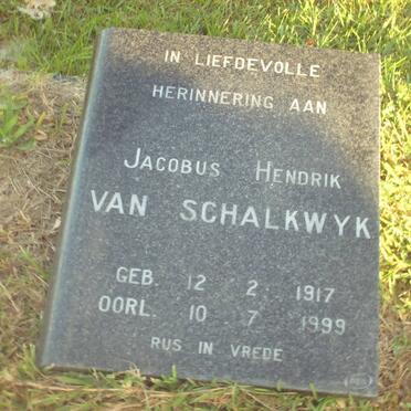 SCHALKWYK Jacobus Hendrik, van 1917-1999