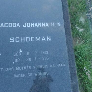 SCHOEMAN Jacoba Johanna H.N. 1913-1996