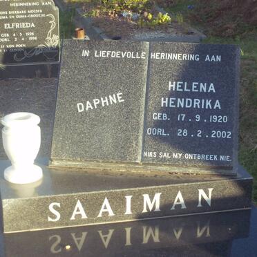 SAAIMAN Helena Hendrika 1920-2002