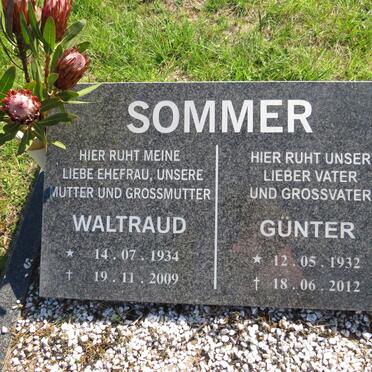 SOMMER Gunter 1932-2012 &amp; Waltraud 1934-2009