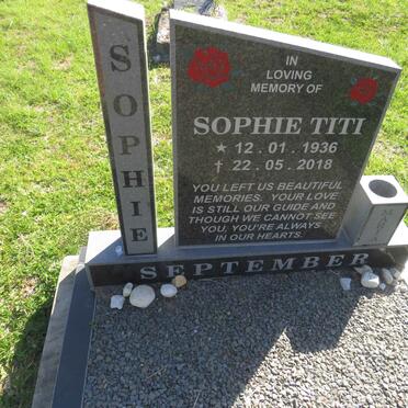 SEPTEMBER Sophie Titi 1936-2018