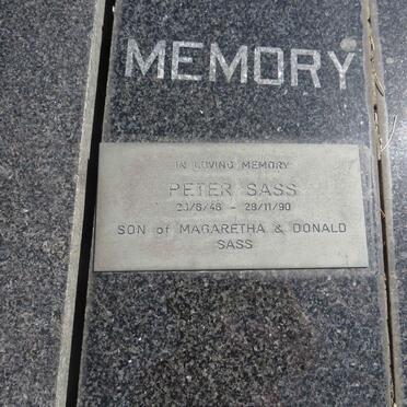 SASS Donald Robert 1893-1980 &amp; Margaretha RADEMEYER 1911-1968 :: SASS Peter 1946-1990