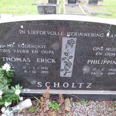 SCHOLTZ Thomas Erick 1921-1993 & Philippina 1932-1999