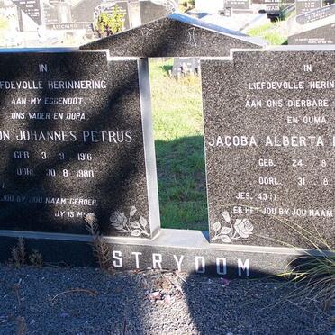 STRYDOM Simon Johannes Petrus 1916-1980 &amp; Jacoba Alberta BARRINGTON 1930-1993