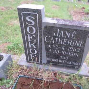 SOEKOE Jane Catherine 1903-1991