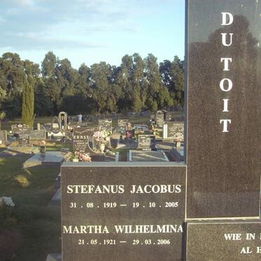 TOIT Stefanus Jacobus, du 1919-2005 &amp; Martha Wilhelmina 1921-2006