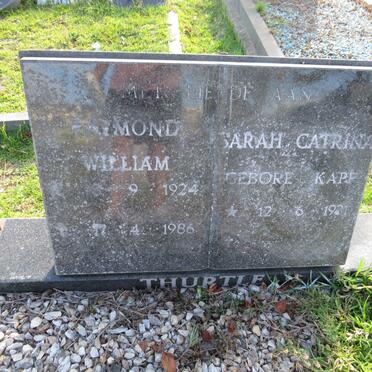 THURTLE Raymond William 1924-1986 &amp; Sarah Catrina KAPP 1931-