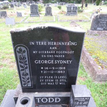 TODD George Sydney 1918-1983 :: TODD Hester M.J 1933-2021