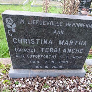 TERBLANCHE Christina Martha nee STOPFORTH 1896-1988