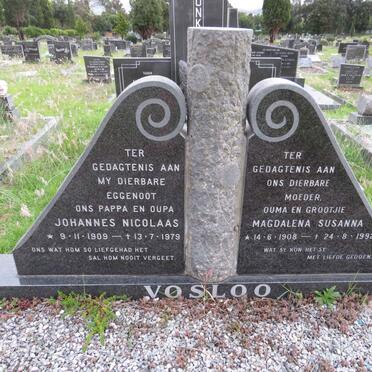 VOSLOO Johannes Nicolaas 1909-1979 & Magdalena Susanna 1908-1992