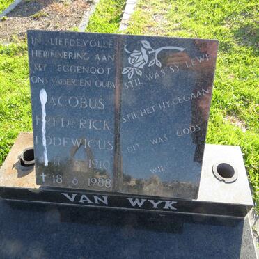 WYK Jacobus Frederick Lodewicus, van 1910-1988