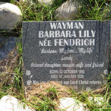 WAYMAN Barbara Lily nee FENDRICH 1952-2020