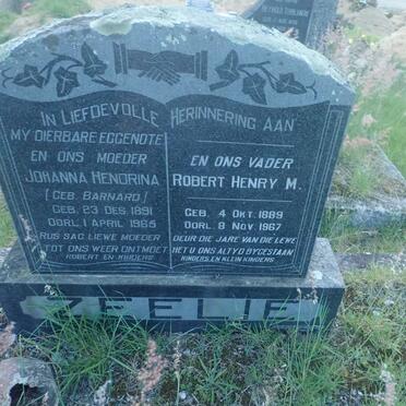 ZEELIE Robert Henry M. 1889-1967 & Johanna Hendrina BARNARD 1891-1965