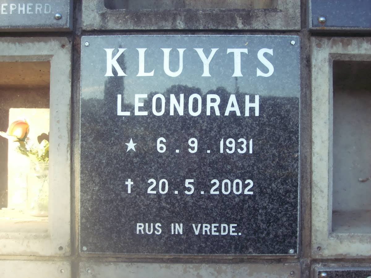 KLUYTS Leonorah 1931-2002