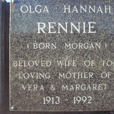 RENNIE Olga Hannah nee MORGAN 1913-1992