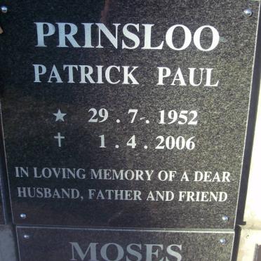 PRINSLOO Patrick Paul 1952-2006