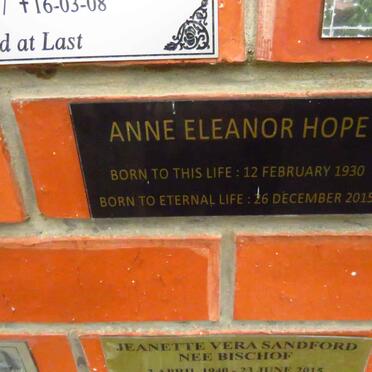 HOPE Anne Eleanor 1930-2015