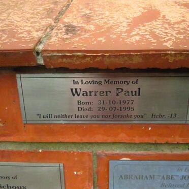 PAUL Warren 1977-1995
