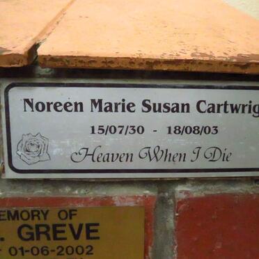 CARTWRIGHT Noreen Marie Susan 1930-2003