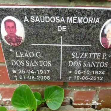 SANTOS Leao G., dos 1917-2008 &amp; Suzette P. 1924-2012