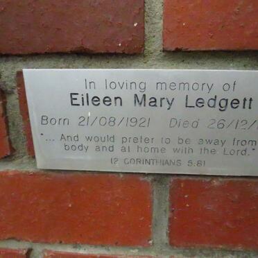 LEDGETT Eileen Mary 1921-1997