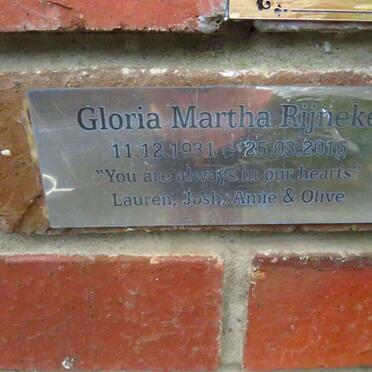 RIJNEKE Gloria Martha 1931-2016