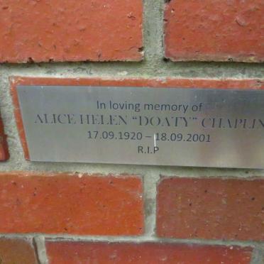 CHAPLIN Alice Helen 1920-2001