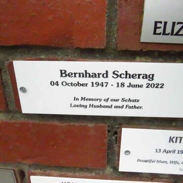 SCHERAG Bernhard 1947-2022