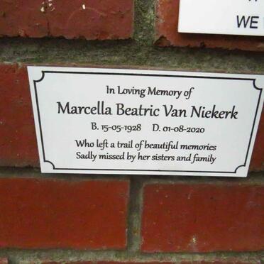 NIEKERK Marcella Beatric, van 1928-2020