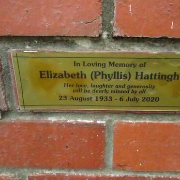 HATTINGH Elizabeth 1933-2020