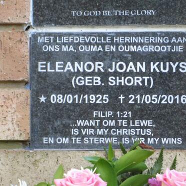 KUYS Eleanor Joan nee SHORT 1925-2016