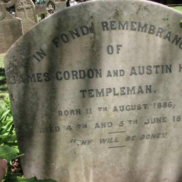 TEMPLEMAN James Cordon 1886-1887 :: TEMPLEMAN Austin Harry 1886-1887