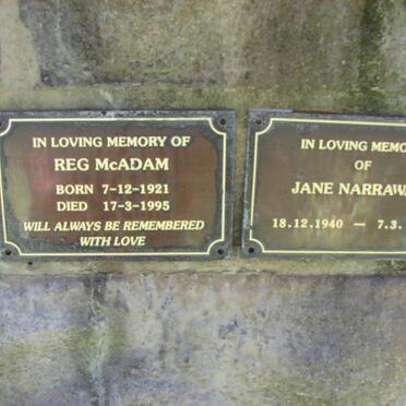 MCADAM Reg 1921-1995 :: NARRAWAY Jane 1940-19?5