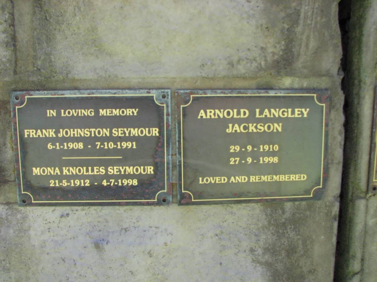 SEYMOUR Frank Johnston 1908-1991 &amp; Mona Knolles 1912-1998 :: JACKSON Arnold Langley 1910-1998