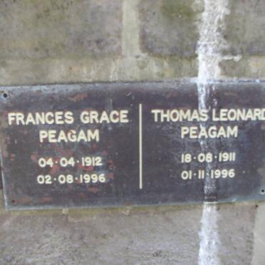 PEAGAM Thomas Leonard 1911-1996 &amp; Frances Grace 1912-1996