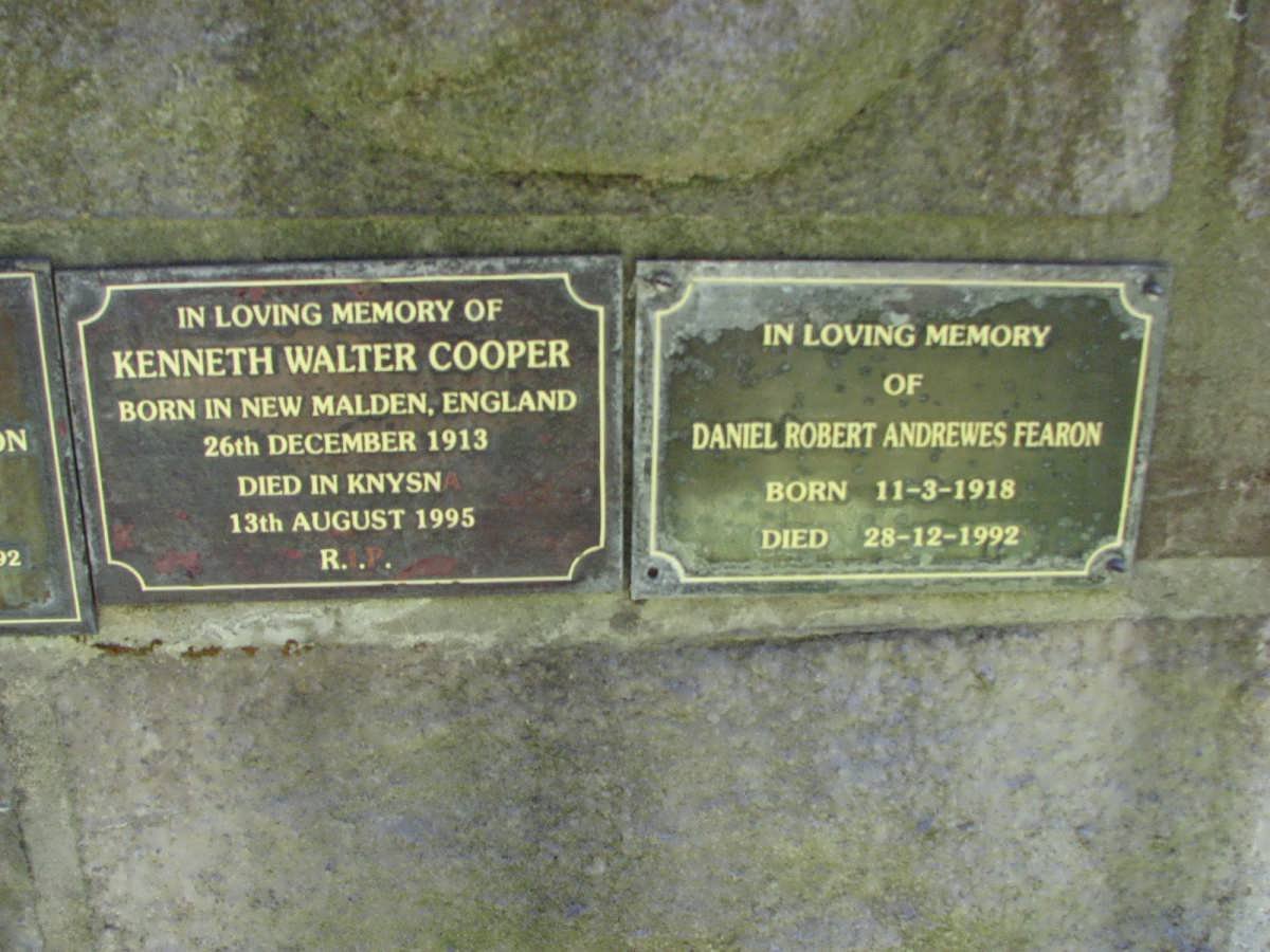 COOPER Kenneth Walter 1913-1995 :: FEARON Daniel Robert Andrewes 1918-1992