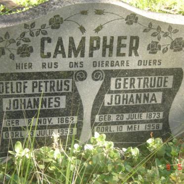 CAMPHER Roelof Petrus Johannes 1863-1953 &amp; Gertrude Johanna 1873-1958