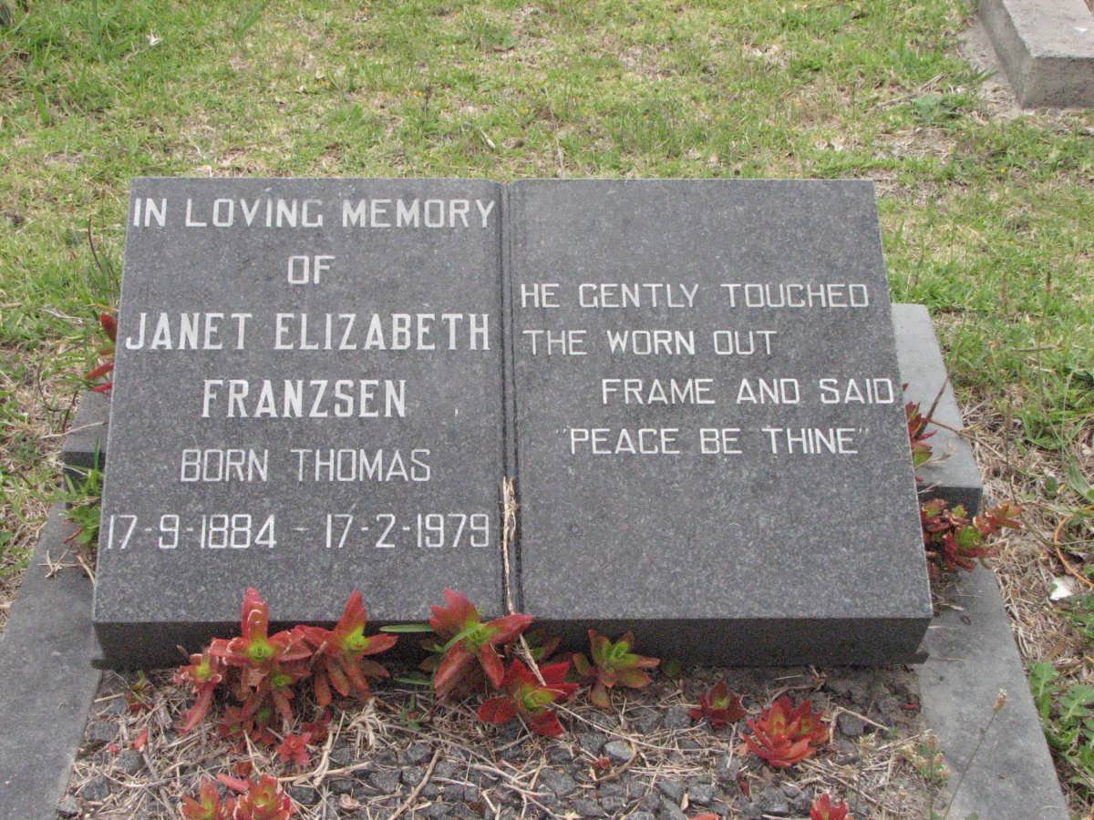 FRANZSEN Janet Elizabeth nee THOMAS 1884-1979