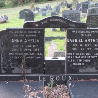 ROUX Gabriel Anthonie &amp; Anna Amelia 1917-1948