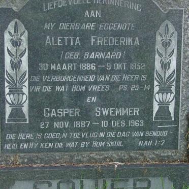 SQUIER Casper Swemmer 1887-1963 &amp; Aletta Frederika BARNARD 1886-1952