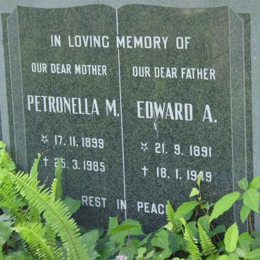 ? Edward A. 1891-1949 &amp; Petronella M. 1899-1985