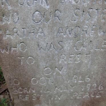 ANDREWS Martha 1926-1946