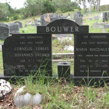 BOUWER Cornelius Tobias Johannes Frederik 1863-1946 &amp; Maria Magdalena JANSEN VAN RENSBURG 1864-1958