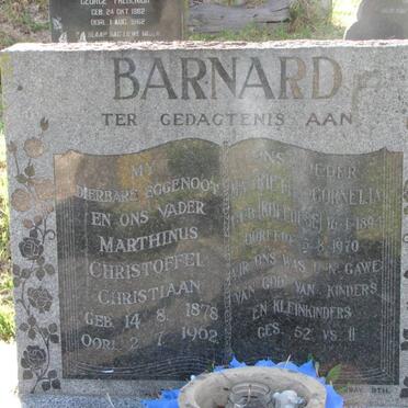 BARNARD Marthinus Christoffel Christiaan 1878-1962 &amp; Magrietha Cornelia ROELOFSE 1894-1970