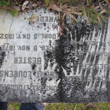 BESTER Gert Lourens 1872-1952 &amp; Martha Stella 1882-1948