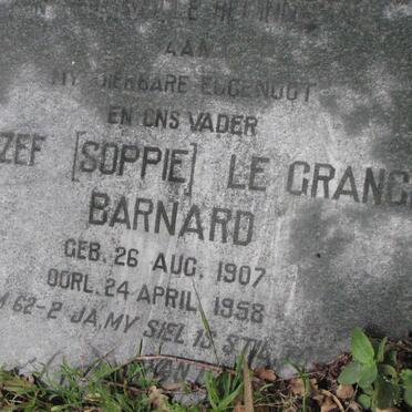 BARNARD Jozef Le Grange 1907-1958