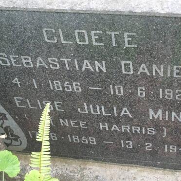 CLOETE Sebastiaan Daniel 1856-1920 &amp; Elise Julia Mina HARRIS 1859-1944