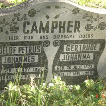 CAMPHER Roelof Petrus Johannes 1863-1953 &amp; Gertrude Johanna 1873-1958
